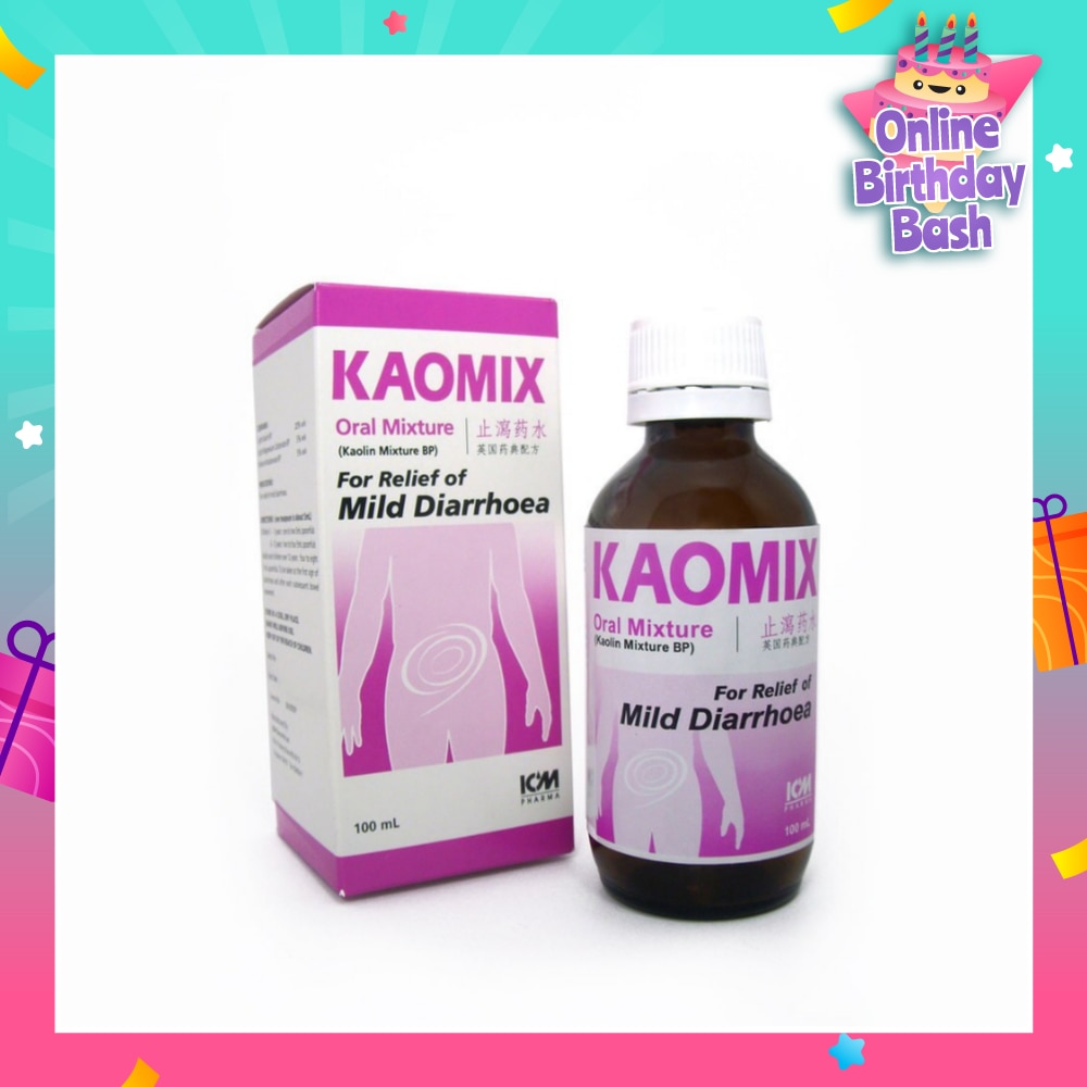 Kaomix Oral Mixture (Mild Diarrhoea Relief) 100ml (Expiry: Oct`2025)