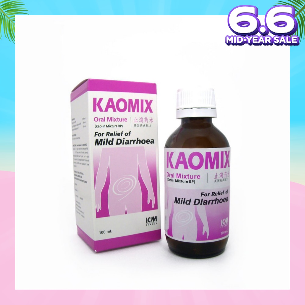 Kaomix Oral Mixture (Mild Diarrhoea Relief) 100ml (Expiry: Oct`2025)