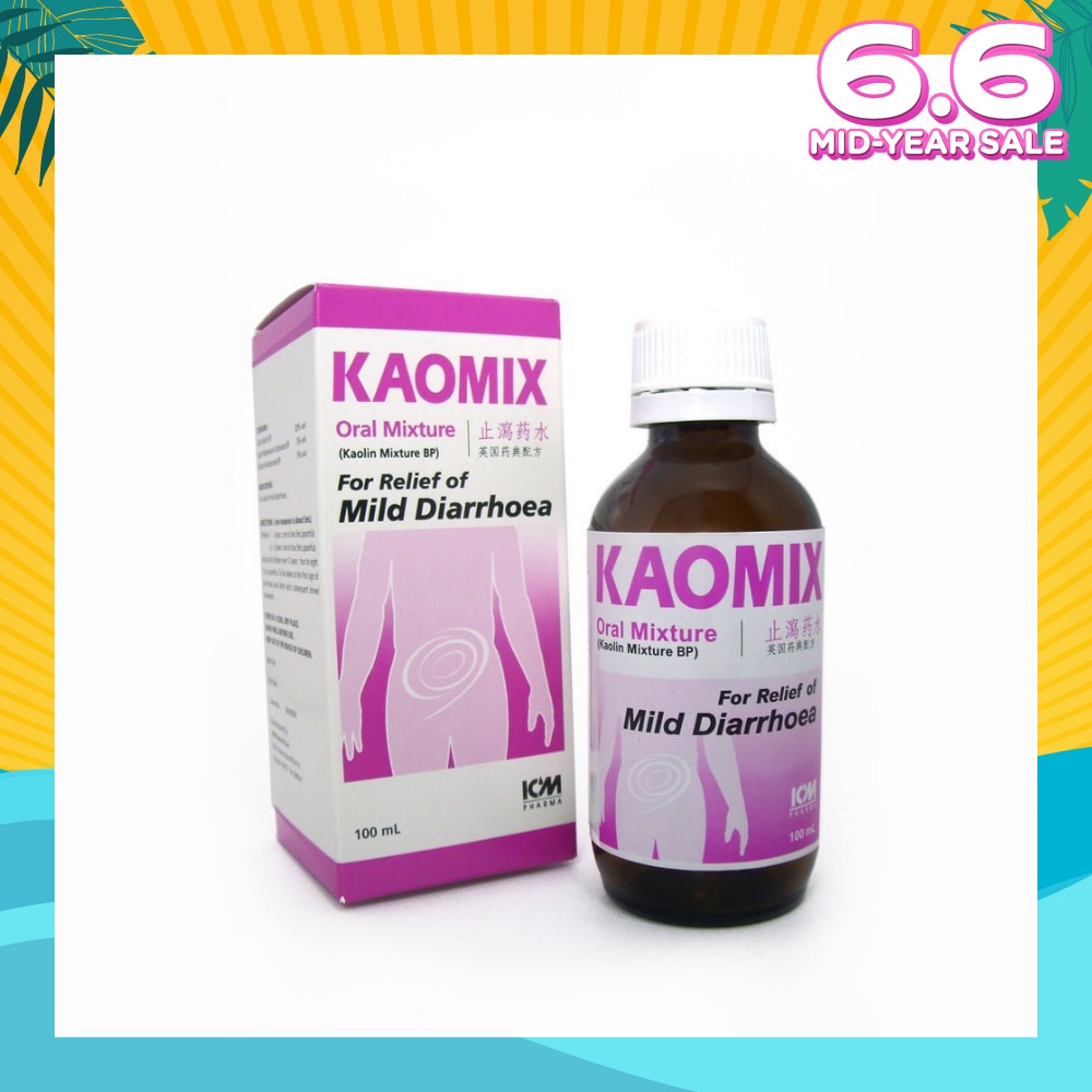 Kaomix Oral Mixture (Mild Diarrhoea Relief) 100ml (Expiry: Oct`2025)