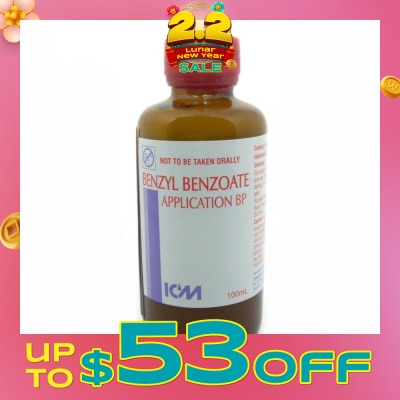 ICM PHARMA Benzyl Benzoate Application Bp (For Removal Of Scabies And Pediculosis [Lice]) 100ml