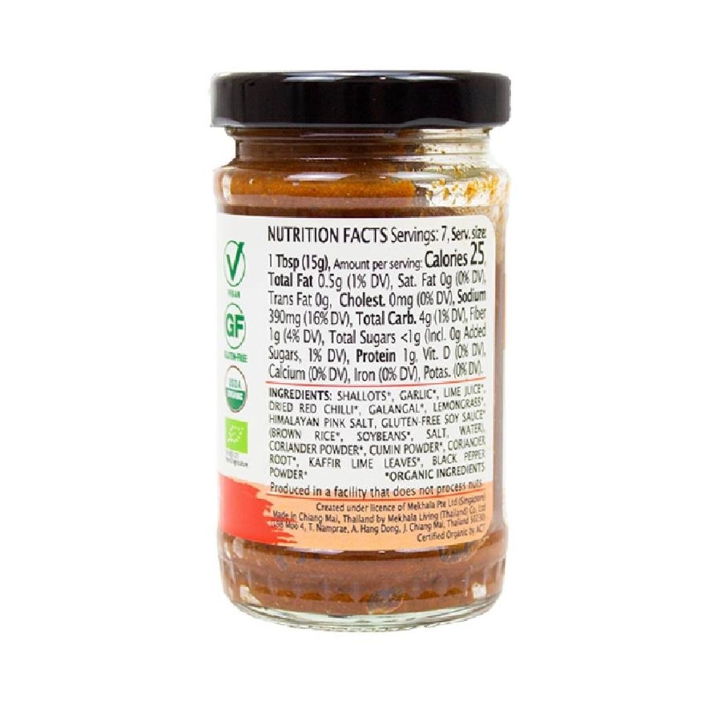 MEKHALA Organic Red Curry Paste Vegan Gluten Free Oil Free 100g