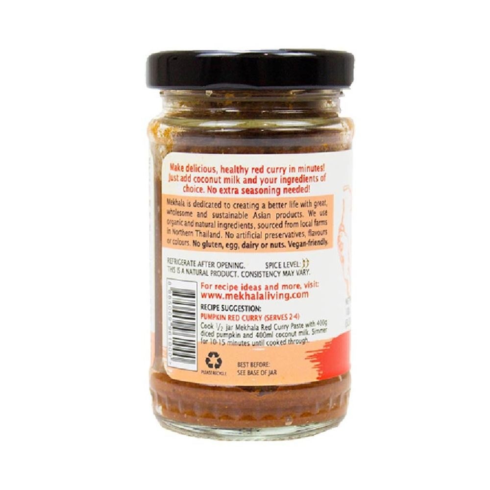 MEKHALA Organic Red Curry Paste Vegan Gluten Free Oil Free 100g