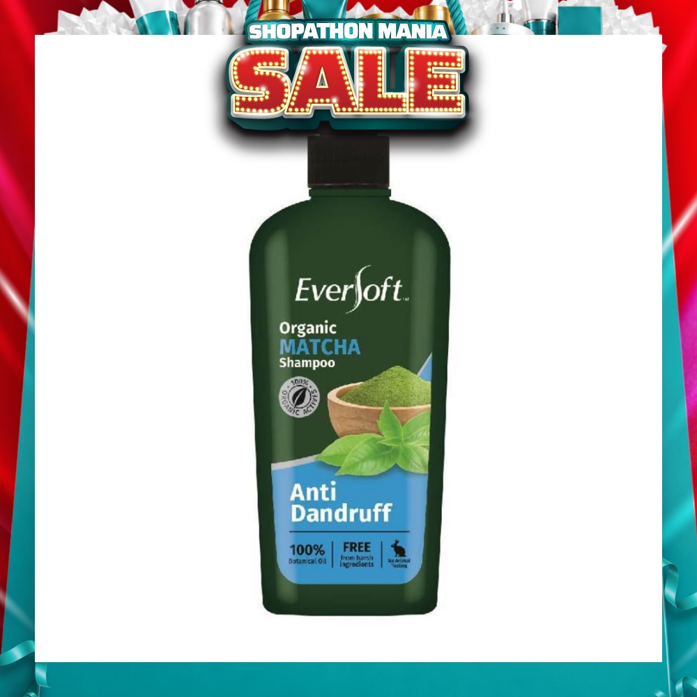 EVERSOFT Organic Matcha Anti Dandruff Shampoo 480ml | Shampoo