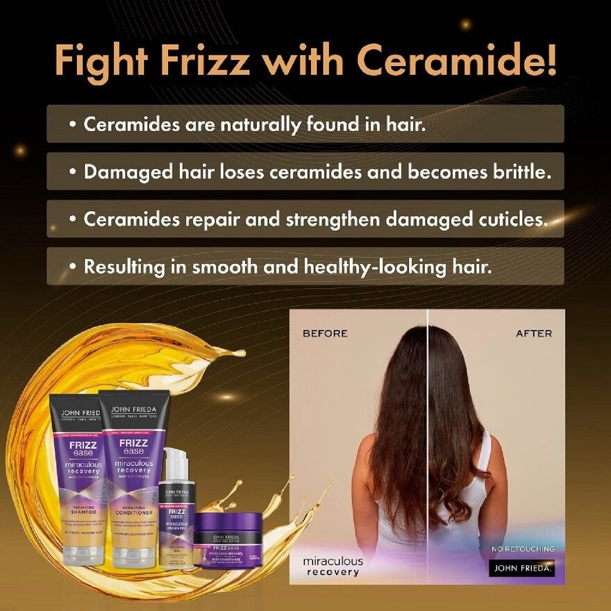 Frizz Ease Miraculous Recovery with Ceramides Repairing Conditioner (For Frizzy Damaged Hair) 500ml