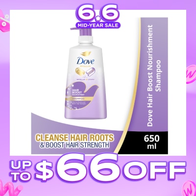 DOVE - Hair Boost Nourishment Micellar Shampoo 650ml (For Oily Roots, Weak Hair)