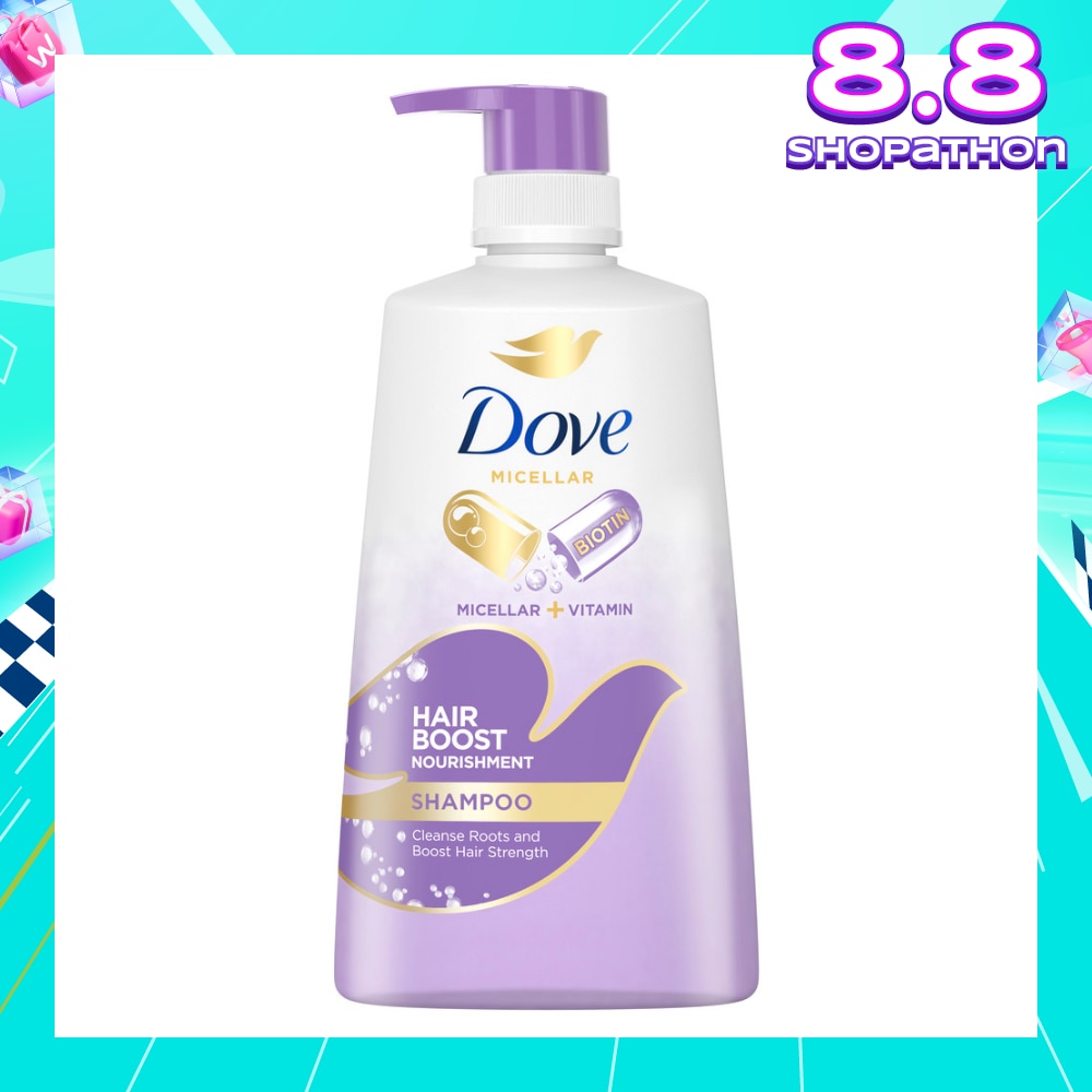 Dove Hair Boost Nourishment Micellar Shampoo 650ml (For Oily Roots, Weak Hair)