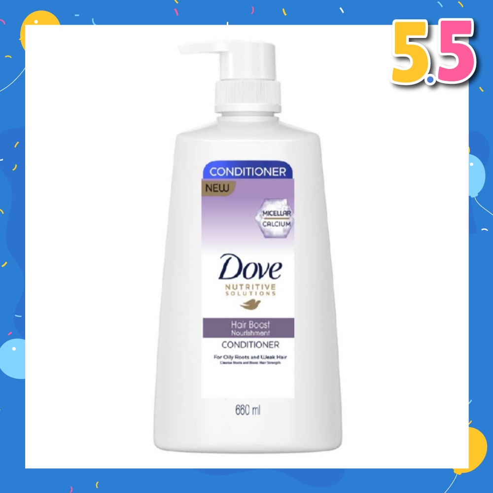 Dove Hair Boost Nourishment Conditioner 660ml (For Oily Roots, Weak Hair)