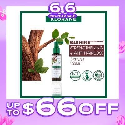 KLORANE - Anti-Hair Loss Quinine & Organic Edelweiss Serum (For All Types Of Hair Loss, Suitable During Pregnancy & Breastfeeding) 100ml