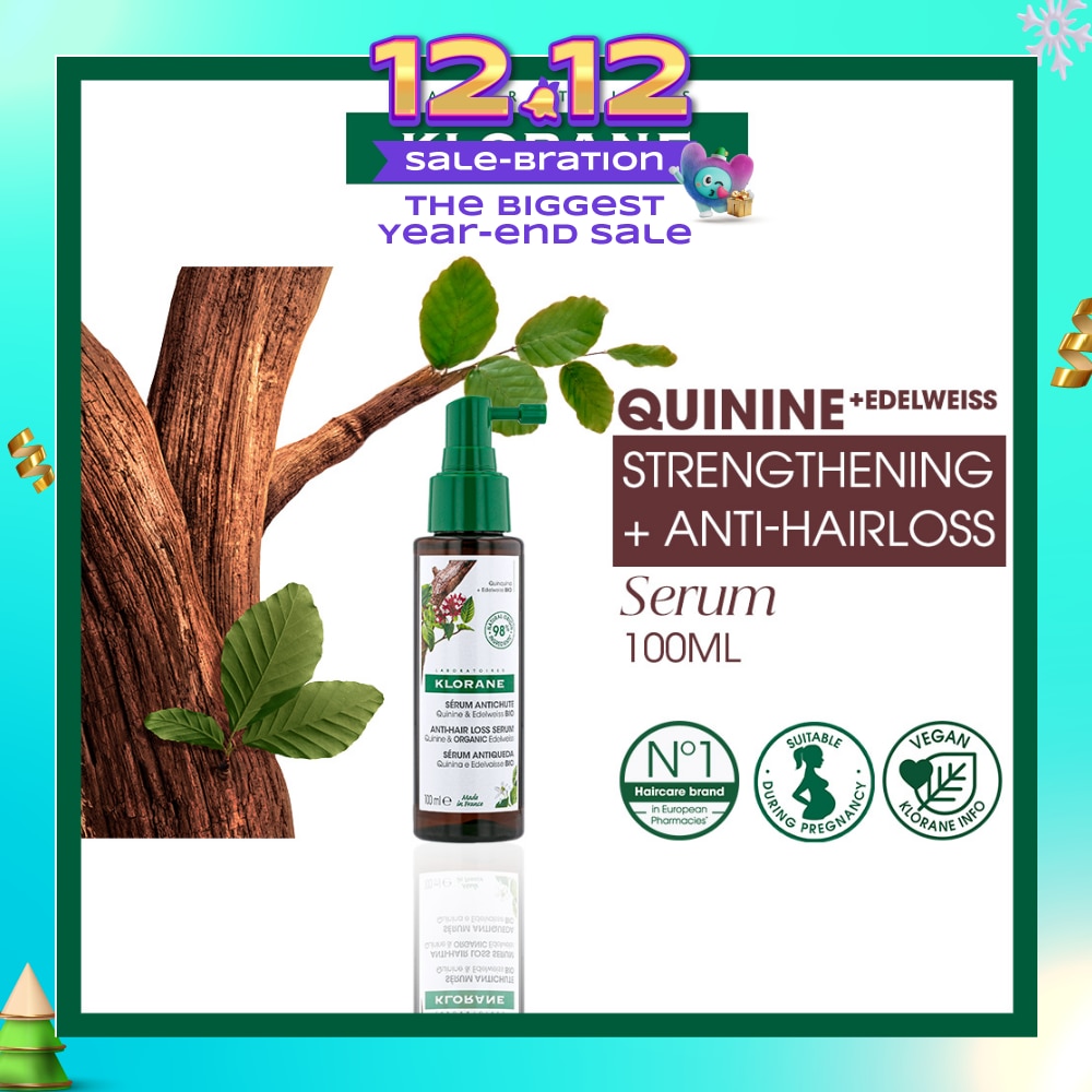 Anti-Hair Loss Quinine & Organic Edelweiss Serum (For All Types Of Hair Loss, Suitable During Pregnancy & Breastfeeding) 100ml
