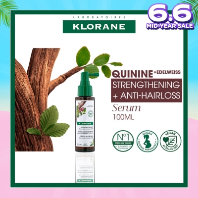 KLORANE Anti-Hair Loss Quinine & Organic Edelweiss Serum (For All Types Of Hair Loss, Suitable During Pregnancy & Breastfeeding) 100ml