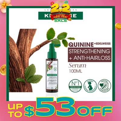 KLORANE Anti-Hair Loss Quinine & Organic Edelweiss Serum (For All Types Of Hair Loss, Suitable During Pregnancy & Breastfeeding) 100ml