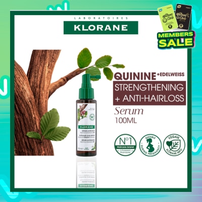 KLORANE Anti-Hair Loss Quinine & Organic Edelweiss Serum (For All Types Of Hair Loss, Suitable During Pregnancy & Breastfeeding) 100ml