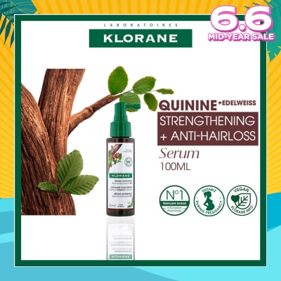 KLORANE Anti-Hair Loss Quinine & Organic Edelweiss Serum (For All Types Of Hair Loss, Suitable During Pregnancy & Breastfeeding) 100ml