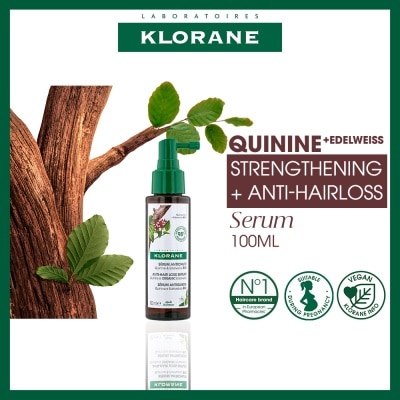 KLORANE Anti-Hair Loss Quinine & Organic Edelweiss Serum (For All Types Of Hair Loss, Suitable During Pregnancy & Breastfeeding) 100ml