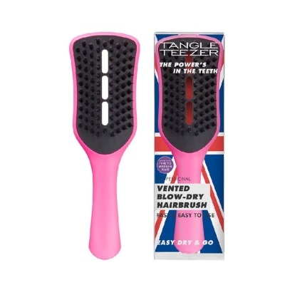 TANGLE TEEZER Easy Dry & Go Vented Hairbrush for Natural & Shine Hair Shocking Pink (Suitable for All Hair Types Especially Fine & Medium Hair) 1s