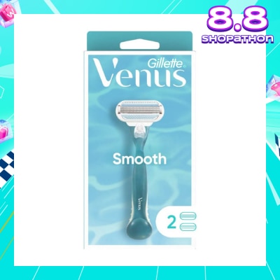 GILLETTE VENUS Smooth Women's Razor Packset consists Handle 1s + Refill 2s (Designed to Avoid Rust)