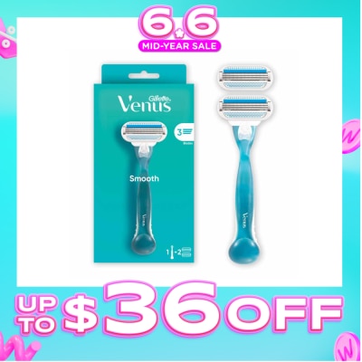GILLETTE VENUS - Smooth Women's Razor Packset consists Handle 1s + Refill 2s (Designed to Avoid Rust)