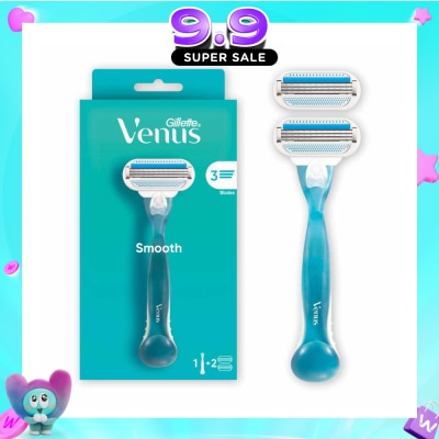 GILLETTE VENUS - Smooth Women's Razor Packset consists Handle 1s + Refill 2s (Designed to Avoid Rust) image