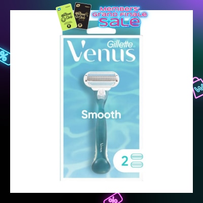 GILLETTE VENUS Smooth Women's Razor Packset consists Handle 1s + Refill 2s (Designed to Avoid Rust)