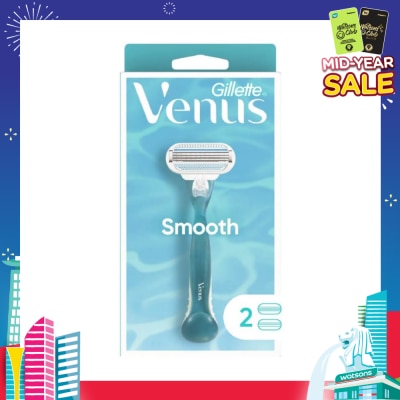 GILLETTE VENUS Smooth Women's Razor Packset consists Handle 1s + Refill 2s (Designed to Avoid Rust)