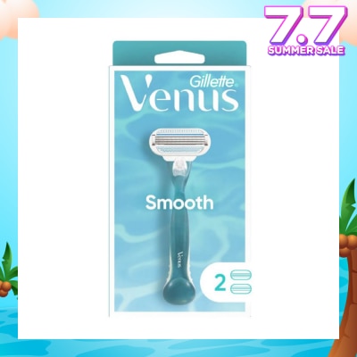 GILLETTE VENUS Smooth Women's Razor Packset consists Handle 1s + Refill 2s (Designed to Avoid Rust)