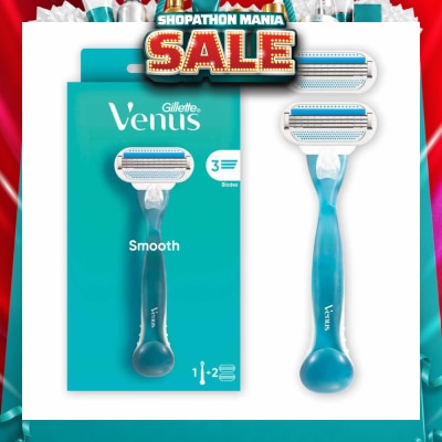 GILLETTE VENUS - Smooth Women's Razor Packset consists Handle 1s + Refill 2s (Designed to Avoid Rust)