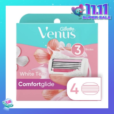 GILLETTE VENUS Comfortglide White Tea Blade Refill (Designed to Avoid Rust) 4s