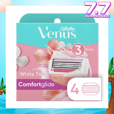 GILLETTE VENUS Comfortglide White Tea Blade Refill (Designed to Avoid Rust) 4s