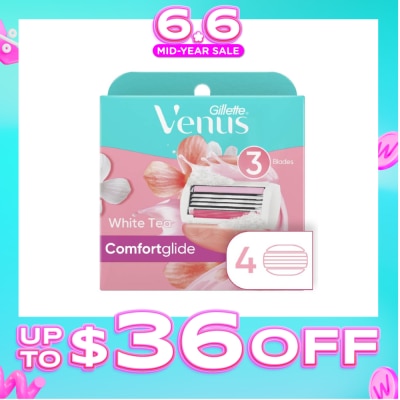 GILLETTE VENUS - Comfortglide White Tea Blade Refill (Designed to Avoid Rust) 4s