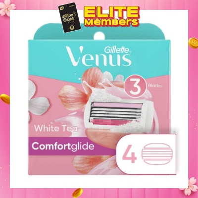 GILLETTE VENUS Comfortglide White Tea Blade Refill (Designed to Avoid Rust) 4s