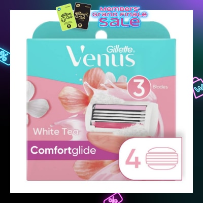 GILLETTE VENUS Comfortglide White Tea Blade Refill (Designed to Avoid Rust) 4s