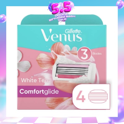 GILLETTE VENUS - Comfortglide White Tea Blade Refill (Designed to Avoid Rust) 4s