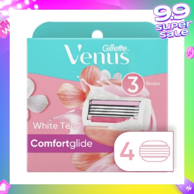 GILLETTE VENUS Comfortglide White Tea Blade Refill (Designed to Avoid Rust) 4s