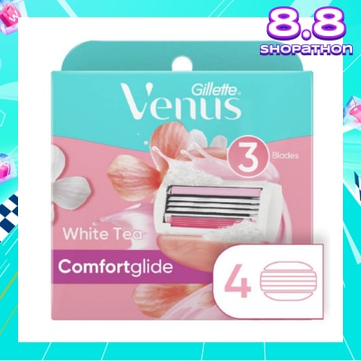 GILLETTE VENUS Comfortglide White Tea Blade Refill (Designed to Avoid Rust) 4s
