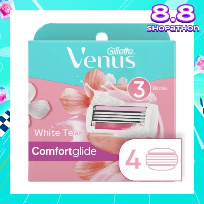 GILLETTE VENUS Comfortglide White Tea Blade Refill (Designed to Avoid Rust) 4s
