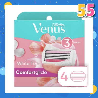 GILLETTE VENUS Comfortglide White Tea Blade Refill (Designed to Avoid Rust) 4s