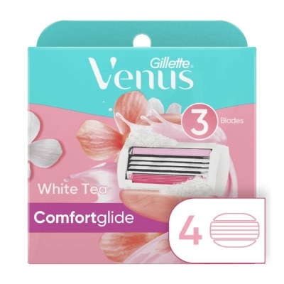 GILLETTE VENUS Comfortglide White Tea Blade Refill (Designed to Avoid Rust) 4s