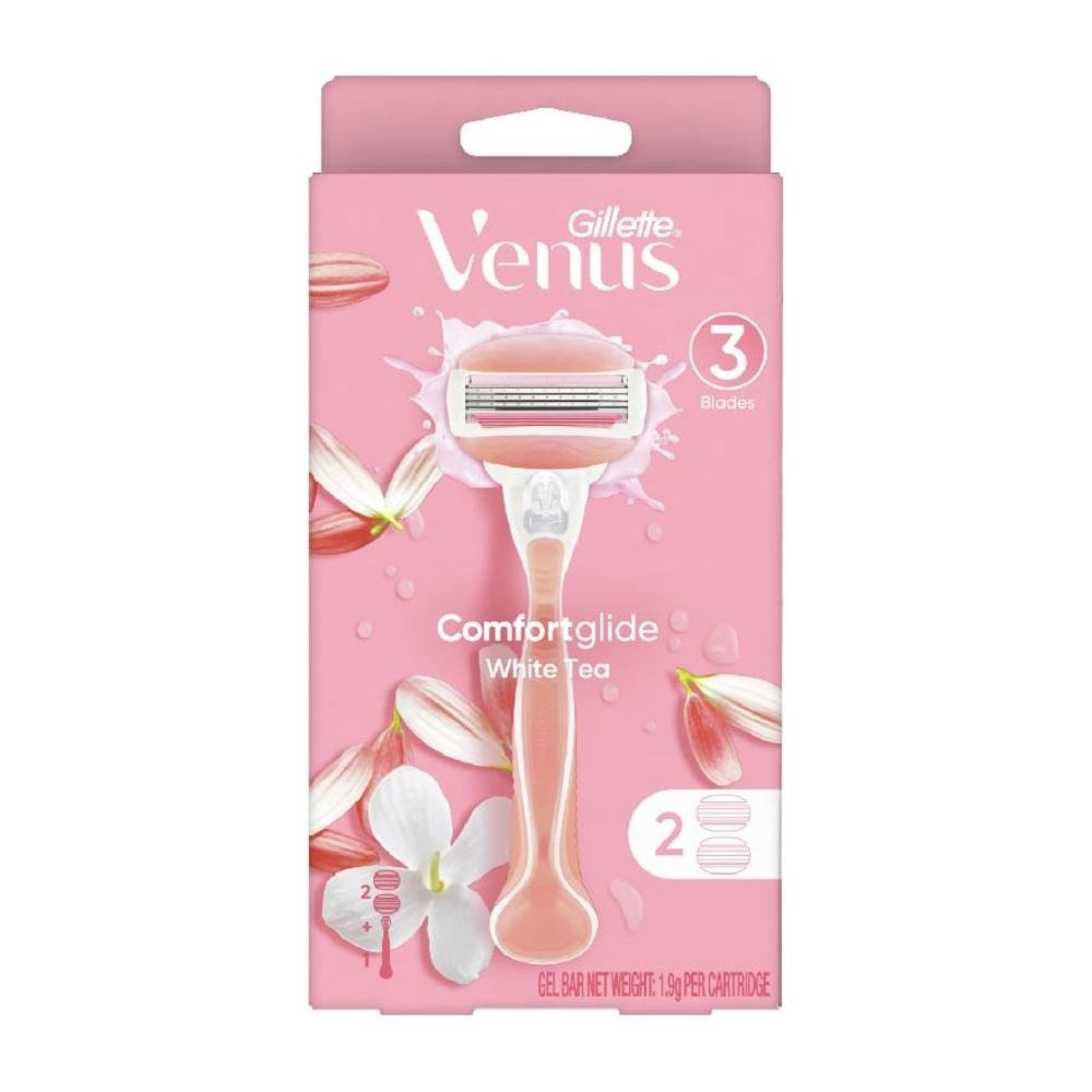 Comfortglide White Tea Women's Razor The Blanc Packset consists Handle 1s + Refill 2s (Designed to Avoid Rust)