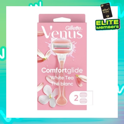 GILLETTE VENUS Comfortglide White Tea Women's Razor The Blanc Packset consists Handle 1s + Refill 2s (Designed to Avoid Rust)