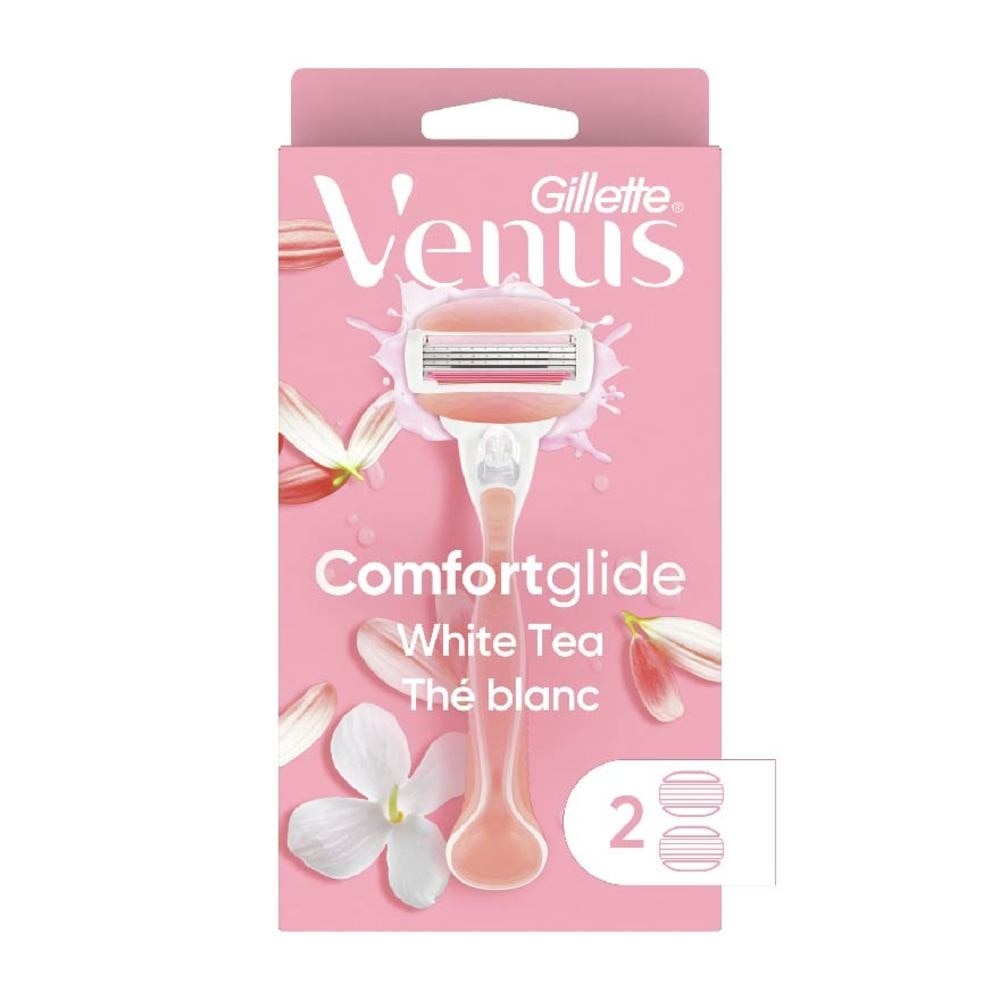 Comfortglide White Tea Women's Razor The Blanc Packset consists Handle 1s + Refill 2s (Designed to Avoid Rust)