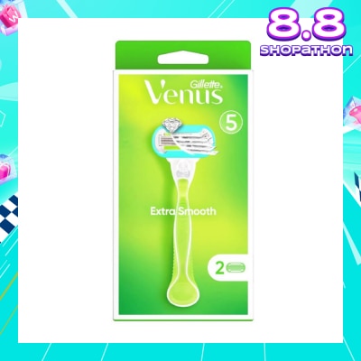 GILLETTE VENUS Extra Smooth Women's Razor Packset consists Handle 1s + Refill 2s (Designed to Avoid Rust)
