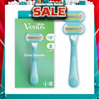 GILLETTE VENUS - Extra Smooth Women's Razor Packset consists Handle 1s + Refill 2s (Designed to Avoid Rust)
