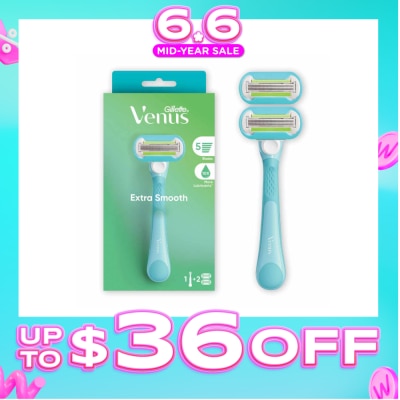 GILLETTE VENUS - Extra Smooth Women's Razor Packset consists Handle 1s + Refill 2s (Designed to Avoid Rust)
