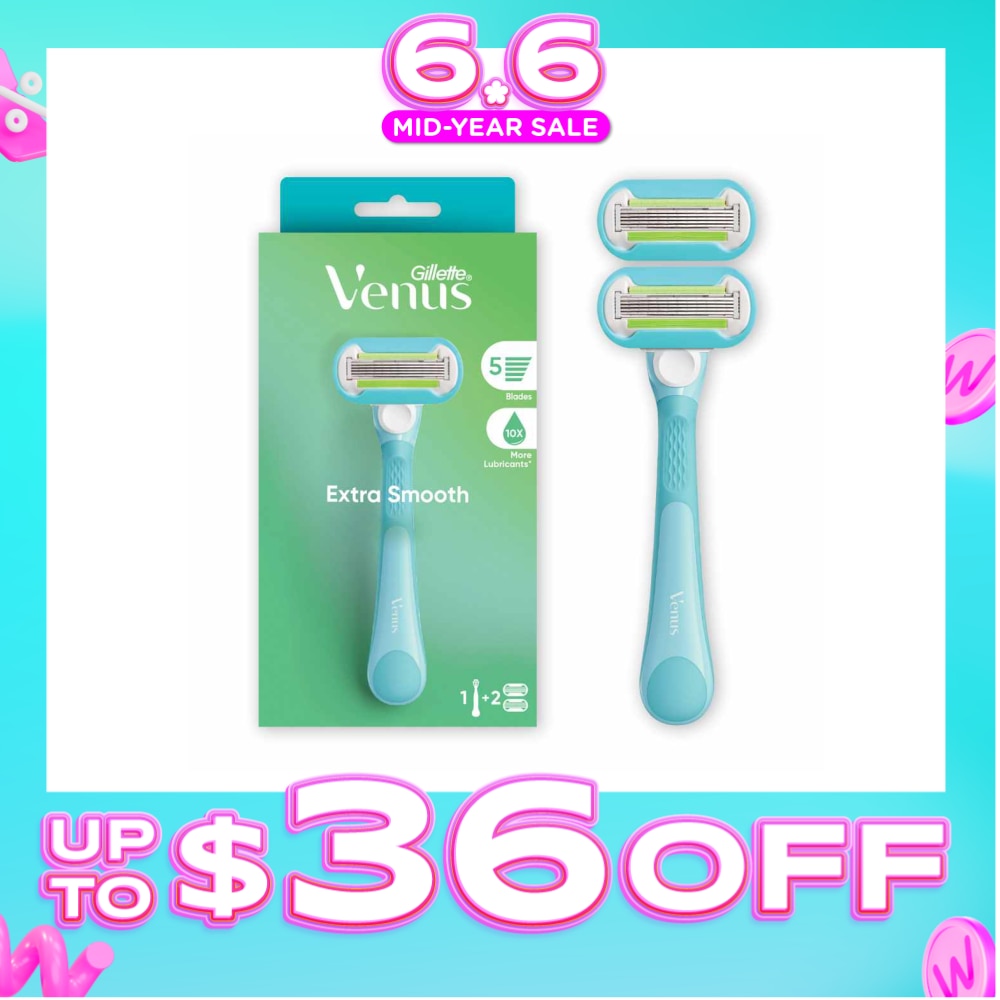 Extra Smooth Women's Razor Packset consists Handle 1s + Refill 2s (Designed to Avoid Rust)