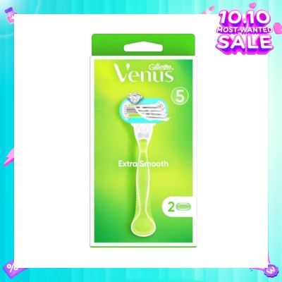 GILLETTE VENUS Extra Smooth Women's Razor Packset consists Handle 1s + Refill 2s (Designed to Avoid Rust)
