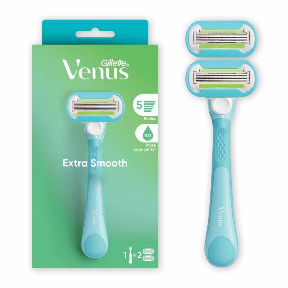 Extra Smooth Women's Razor Packset consists Handle 1s + Refill 2s (Designed to Avoid Rust)