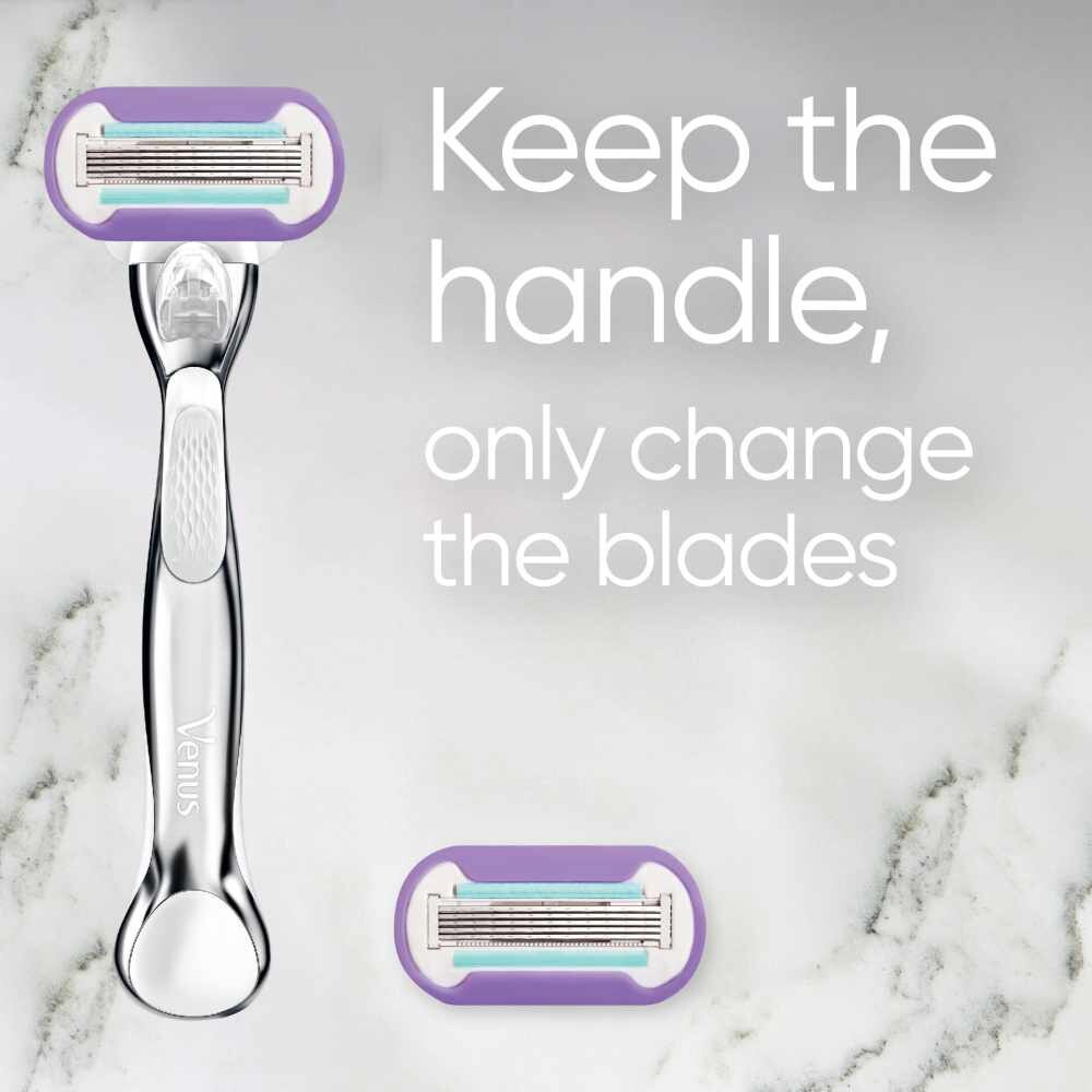 Deluxe Smooth Platinum Women's Razor Packset consists Handle 1s + Refill 2s (Designed to Avoid Rust)