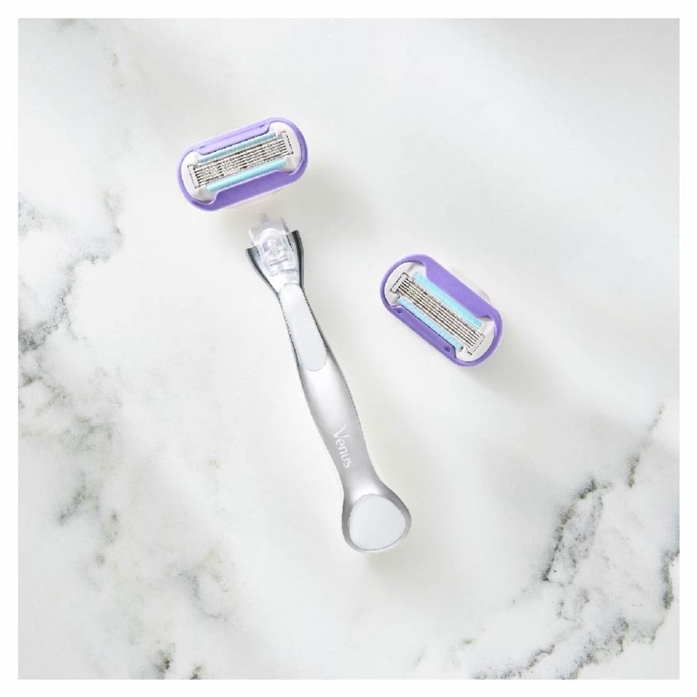 Deluxe Smooth Platinum Women's Razor Packset consists Handle 1s + Refill 2s (Designed to Avoid Rust)