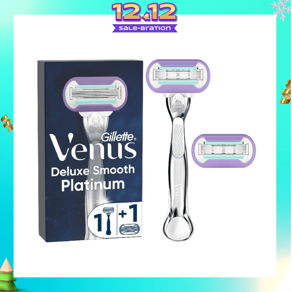 Deluxe Smooth Platinum Women's Razor Packset consists Handle 1s + Refill 2s (Designed to Avoid Rust)