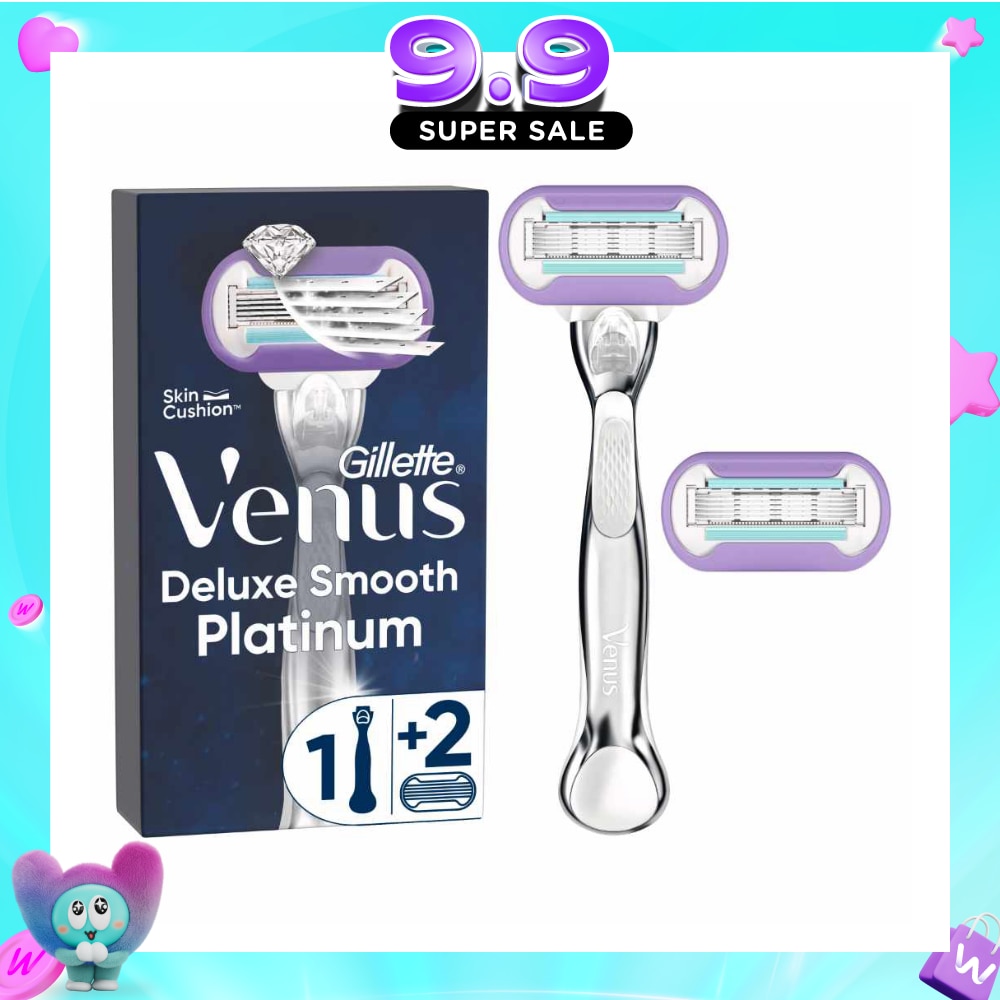 Deluxe Smooth Platinum Women's Razor Packset consists Handle 1s + Refill 2s (Designed to Avoid Rust) image
